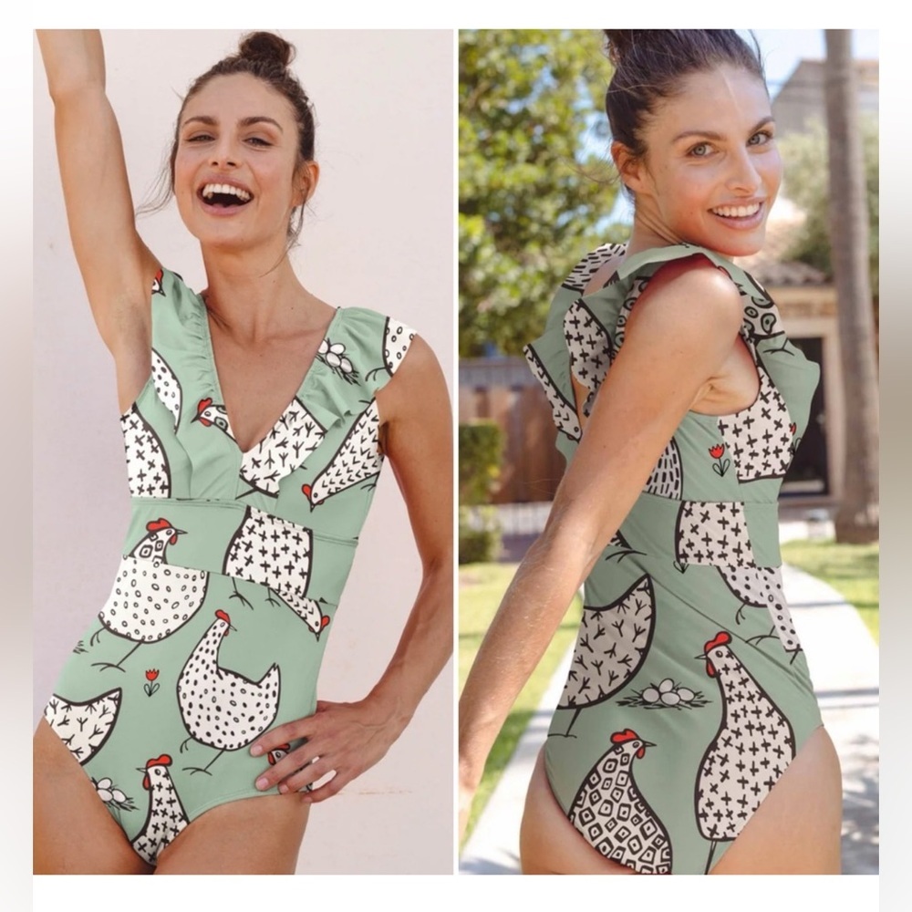 NWT Averie Annalise Retro One-Piece Forever Chicks Size XL